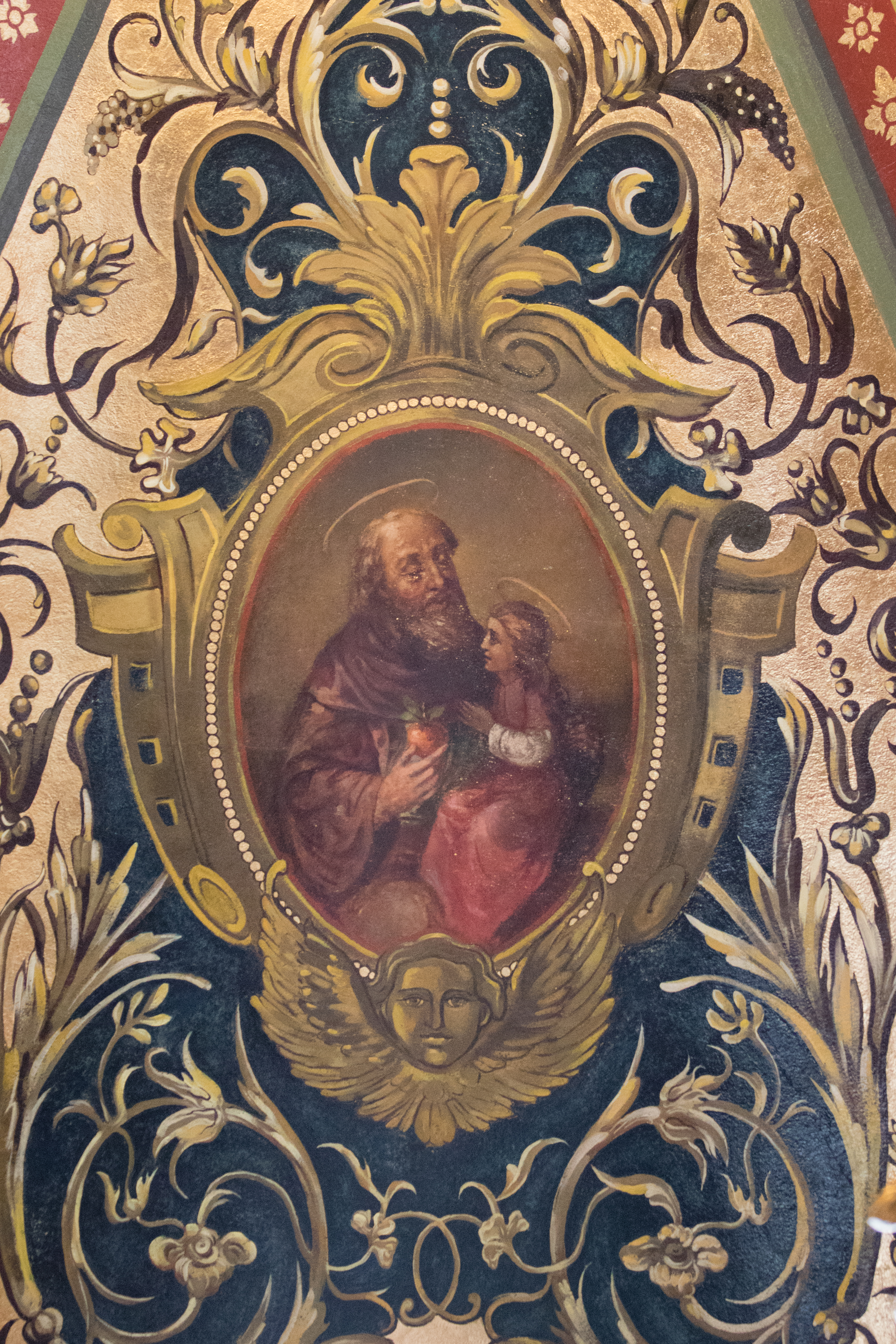 Medalion św. Joachima na sklepieniu kaplicy Matki Bożej