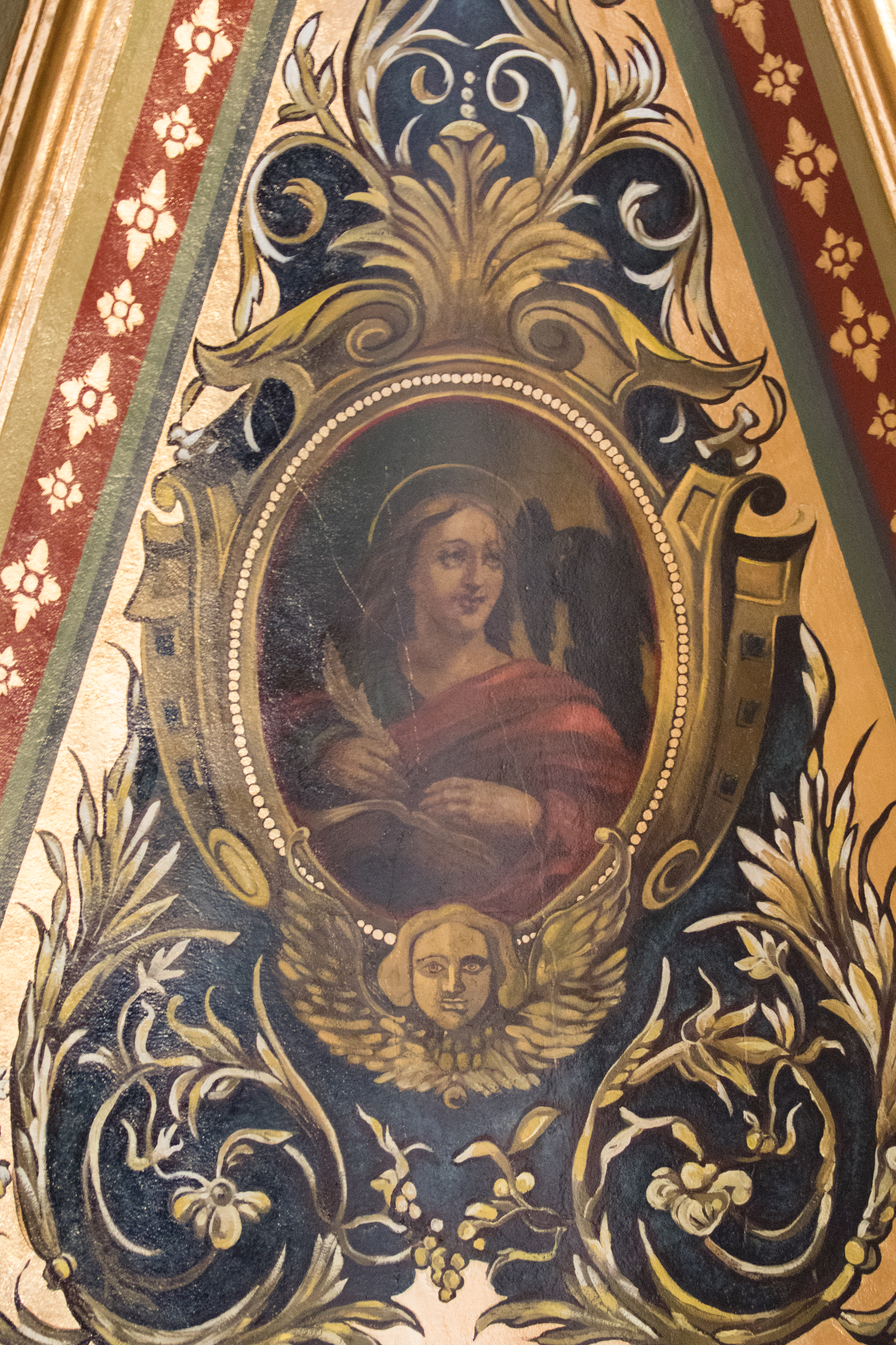 Medalion św. Jana na sklepieniu kaplicy Matki Bożej